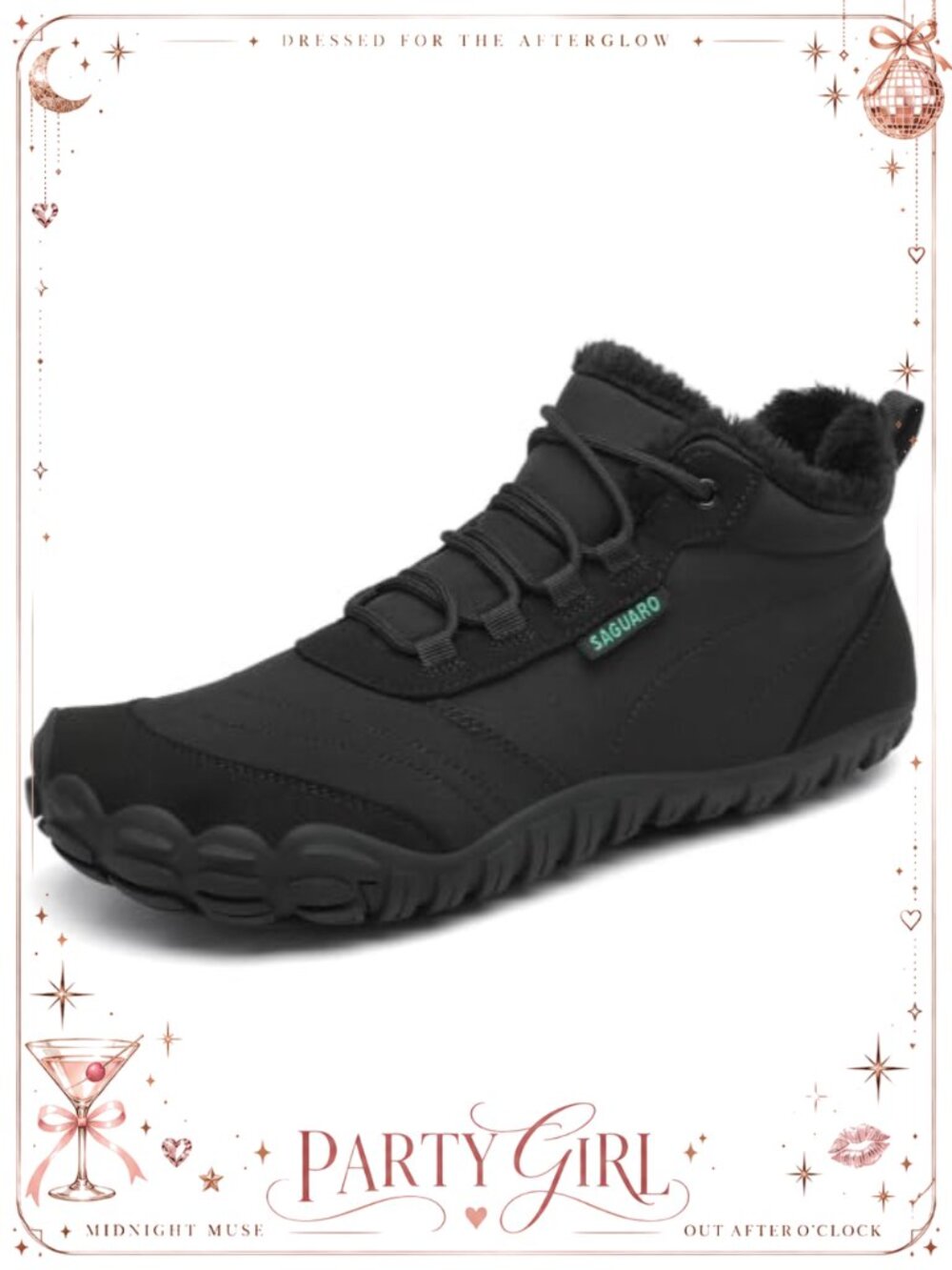 Wide Toe Box Winter Snow Boots Women's Barefoot Zero-Drop Faux Fur Lined